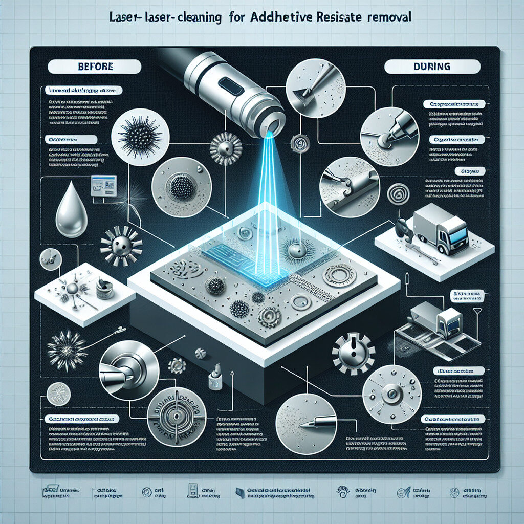 Laser cleaning for removing adhesive residues